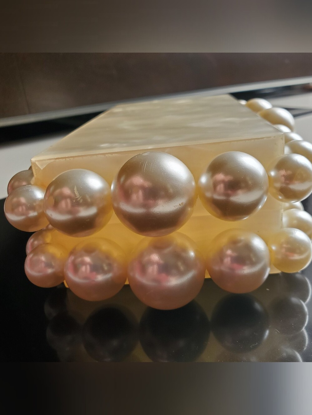Cult Gaia Women's Ivory Acrylic EOS Beaded Handbag Purse Box (Read Description) - Picture 8 of 16